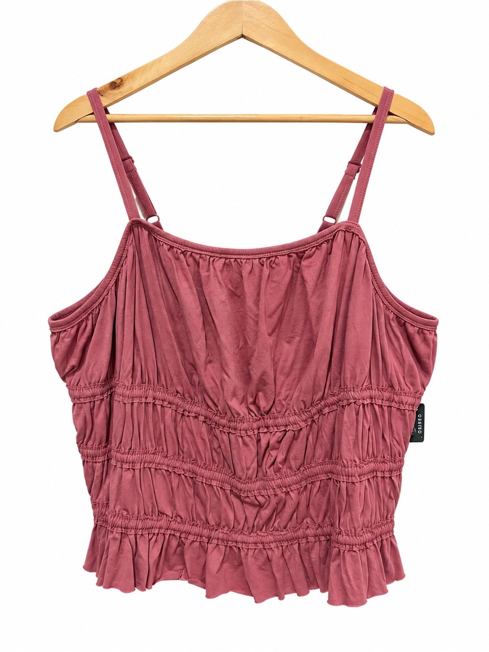 Torrid Mauve Orchid Shirred Ruffle Cami Top Size 1 NWT